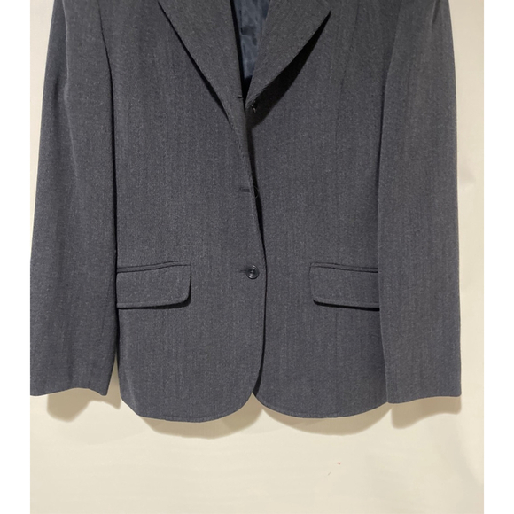Women's Eddie Bauer Grey Petite 10P 100% Wool Blazer Jacket - Picture 4 of 11